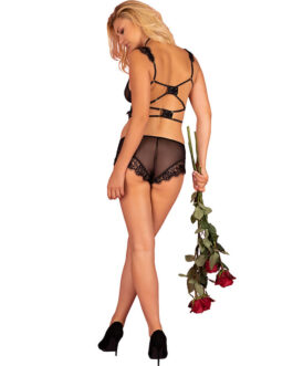 LIVCO CORSETTI FASHION – PALMENOM LC 90614 SUJETADOR + PANTY NEGRO