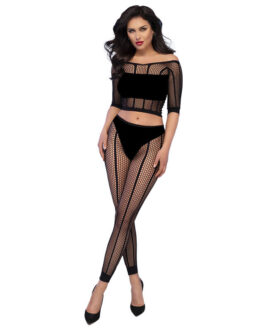 CHILIROSE - CR 4647 TOP E LEGGINS NERO S/M