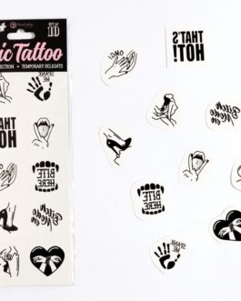 SECRET PLAY - SET DI 10 TATUAGGI TEMPORANEI COLLEZIONE KINKY