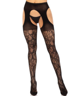 LEG AVENUE – CALZE REGGER IN PIZZO NERE