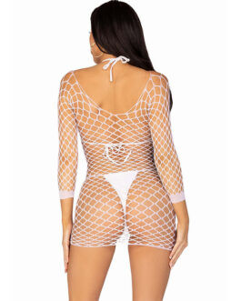 LEG AVENUE – ABITO IN RETE MANICA LUNGA BIANCO TAGLIA UNICA