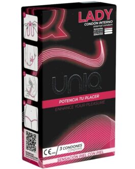 UNIQ – LADY CONDOM PRESERVATIVO FEMMINILE SENZA LATTICE CON CINGHIA DI LEGGENDA 3 UNITÀ