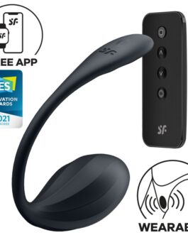SATISFYER – RIBBED PETAL STIMOLATORE PUNTO G TELECOMANDO NERO APP GRATUITA