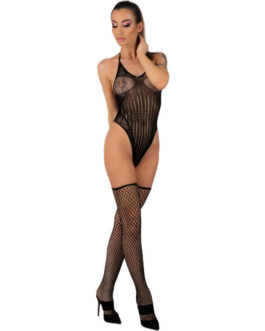LIVCO CORSETTI FASHION – FLAMMEN LC 17355 SET BODY + CALZE NERO TAGLIA UNICA