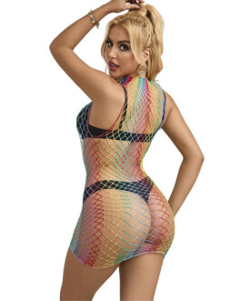 SUBBLIME – 952433 VESTITO A RETE SENZA MANICHE COLLO ALTO ARCOBALENO TAGLIA UNICA