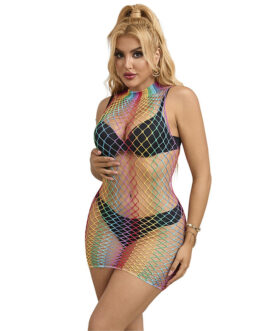 SUBBLIME – 952433 VESTITO A RETE SENZA MANICHE COLLO ALTO ARCOBALENO TAGLIA UNICA