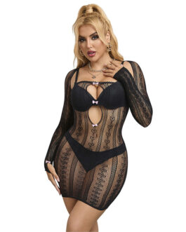 SUBBLIME – 952464 VESTITO A RETE NERA TAGLIA UNICA