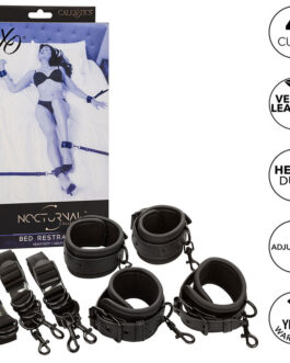 CALEXOTICS – NOCTURNAL CINGHIE PER LETTO IN PELLE REGOLABILI NERE