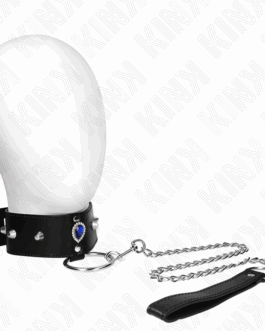 KINK – COLLANA 65 CM CON CINTURINO CON DIAMANTI BLU REGOLABILE 36-43 CM X 5 CM