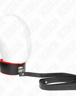 KINK – COLLANA CON CINTURA 116 CM CON CINTURINO IN PELLE ROSSO REGOLABILE 40-48 CM X 6 CM