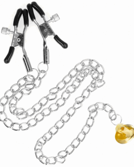 KINK – PINZE PER CAPEZZOLI A CATENA CON PENDENTE IN CORNO 30 CM