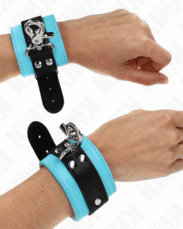 KINK – RESISTENZA DA POLSO PREMIUM CON SERRATURA NERO / BLU REGOLABILE 21-28 CM X 5,5 CM