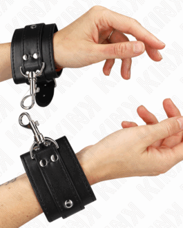 KINK – RESISTENZA DA POLSO PER DUNGEON CON CHIUSURA NERA REGOLABILE 21-28 CM X 5,5 CM
