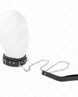 KINK – COLLANA IN PELLE PVC CON CINTURA 105 CM RIVETTO STRASS 41.5 X 4 CM