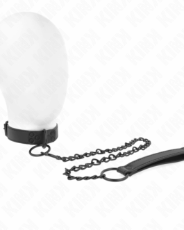 KINK – COLLARE CON GUINZAGLIO SCURO 65 CM REGOLABILE 37-54 CM X 3 CM