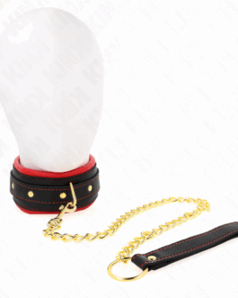 KINK – COLLARE CON GUINZAGLIO IN TESSUTO TINTO REGOLABILE 33-48 CM X 5,7 CM