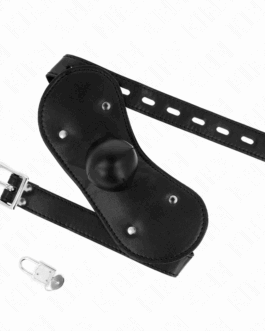 KINK – MASCHERA BOCCA BALL GAG CON SERRATURA REGOLABILE 42-60 CM