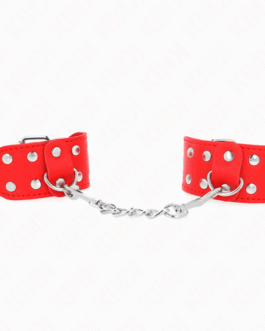 KINK – BRACCIALI CON DOPPIA LINEA DI BORCHIE REGOLABILI ROSSO