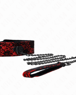 KINK – COLLANA IN PIZZO CON CINTURA CON CINTURA IN VERA PELLE 105 CM / 44 X 5,5 CM