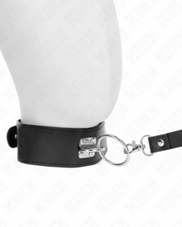 KINK – GUINZAGLIO BORCHIE 116 CM COLLARE CON CINTURINO IN SIMILPELLE 50 X 5 CM