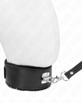 KINK – COLLANA CON CINTURA 116 CM CON CINTURINO IN PELLE NERA REGOLABILE 40-48 CM X 6 CM
