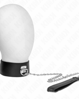 KINK – COLLANA CON CINTURA 65 CM CON CINTURINO LARGO NERO REGOLABILE 33,5-41 CM X 5 CM