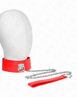 KINK – COLLANA CON CINTURA 65 CM CON LARGO CINTURINO ROSSO REGOLABILE 33,5-41 CM X 5 CM