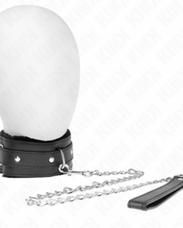 KINK – COLLARE CON GUINZAGLIO 65 CM CON RESTRIZIONI NERO 36-42 CM X 5,5 CM