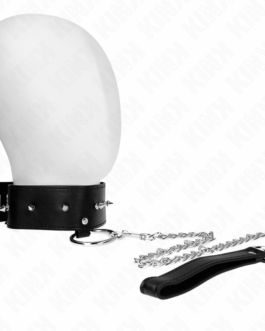 KINK – COLLANA 65 CM CON GUINZAGLIO CON BORCHIE ARGENTO MODELLO 2 REGOLABILE 36-43 CM X 5 CM