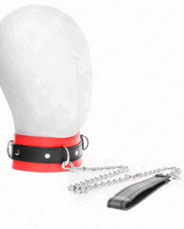 KINK – COLLARE CON CINTURA 65 CM CON CINTURINO ROSSO 54 X 4,5 CM