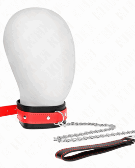 KINK – COLLANA CON CINTURINO ROSSO 65 CM REGOLABILE 36-43 CM X 5 CM
