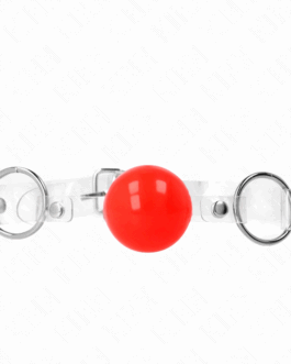 KINK – PALLA IN PVC TRASPARENTE ROSSA BAVAGLIO 4 CM REGOLABILE