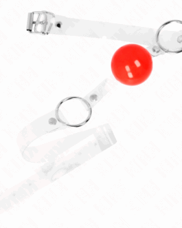 KINK – PALLA IN PVC TRASPARENTE ROSSA BAVAGLIO 4 CM REGOLABILE