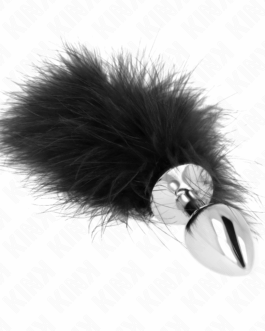 KINK – PLUG ANALE IN ACCIAIO INOSSIDABILE 11 x 7 CM CON PIUMA 11 CM