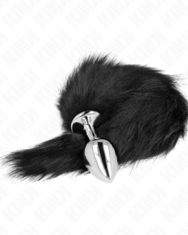 KINK – PLUG ANALE MISURA M 8 X 3,5 CM CON CODA SINTETICA 40 CM NERO