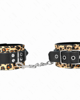 KINK – POGGIAPOLSO IN VERA PELLE LEOPARDATA REGOLABILE 18-29 CM X 5,5 CM