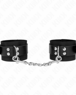 KINK – RESISTENZA DA POLSO IN NYLON NERO CON CINTURA IN PELLE NERA REGOLABILE 19-29 CM X 5,1 CM