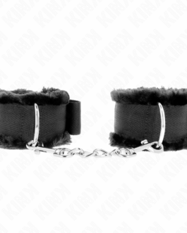 KINK – POGGIPOLSI FODERATI IN PELLICCIA NERI REGOLABILI 17-31 CM X 7 CM