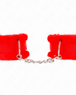 KINK – POGGIPOLSO FODERATO IN PELLICCIA ROSSO REGOLABILE 17-31 CM X 7 CM