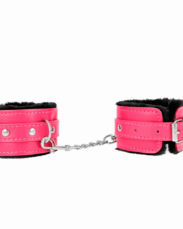 KINK – POGGIPOLSI PREMIUM FODERATI IN PELLICCIA NERI CON CINTURA ROSA LAMPONE REGOLABILE 17-29 CM X 6 CM