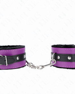 KINK – POGGIPOLSI PREMIUM FODERATI IN PELLICCIA NERI CON CINTURA VIOLA/NERA REGOLABILE 17-29 CM X 6 CM