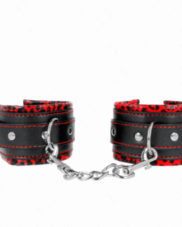 KINK – POGGIPOLSI IMBOTTITI IN PELLICCIA ROSSO/NERO REGOLABILE 17-29 CM X 6 CM