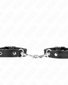 KINK – MINI BRACCIALETTI NERI CON BORCHIE REGOLABILI 16-22 CM X 2 CM