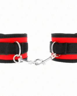 KINK – TENUTA DA POLSO IN NYLON HOOK&LOOP ROSSO-NERO MODELLO 2 REGOLABILE 18-35 CM X 6 CM