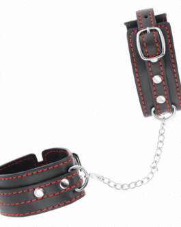 KINK – POTENZIALE DA POLSO PICCOLA NERA CON FODERA ROSSA REGOLABILE 14-24 CM X 3,5 CM