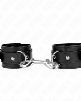 KINK – POTENZIALE DA POLSO FILA DI RIVETTI SINGOLA NERA REGOLABILE 17-28 CM X 5 CM