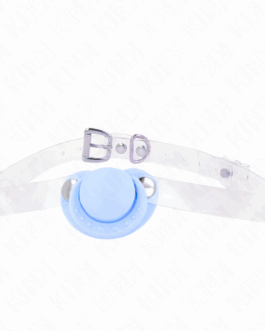 KINK - BAVAGLIO A FORMA DI CIUCCIO AZZURRO 5.5 x 4 CM REGOLABILE 43-60 CM
