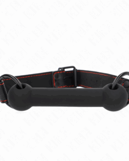 KINK – BONE GAG CON CINTURINO IN SIMILPELLE NERO REGOLABILE 41-57 CM