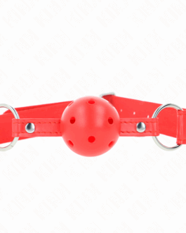 KINK – BALL GAG COMPLETO ROSSO CAVO DURO 62 x 2 CM
