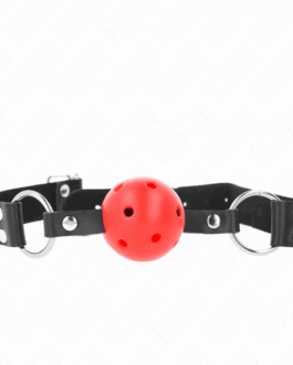 KINK – PALLA TRASPIRANTE BAVAGLIO 4 CM CON DOPPIO RIVETTO ROSSO 62,5 x 2,5 CM REGOLABILE 42-58 CM